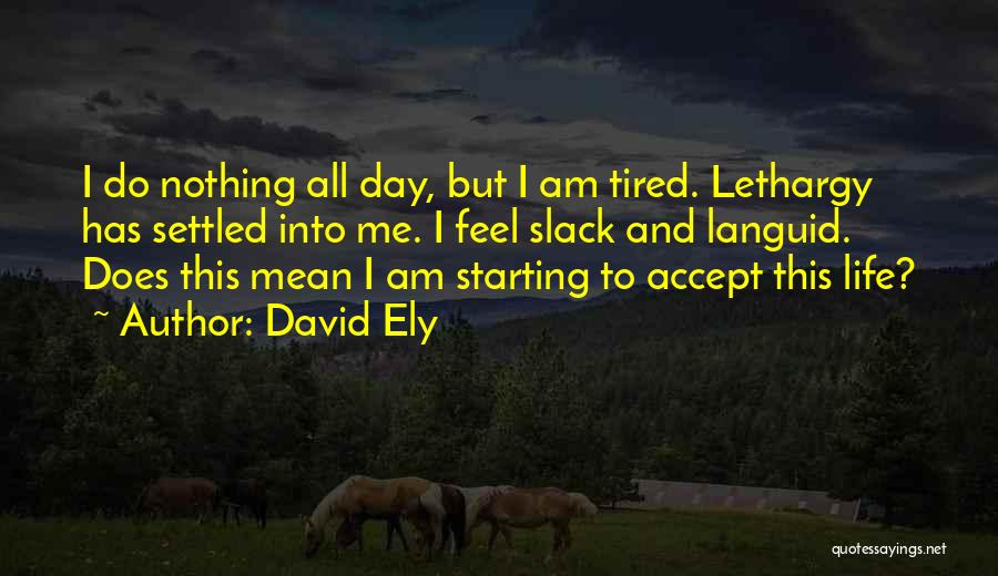 Settled Life Quotes By David Ely