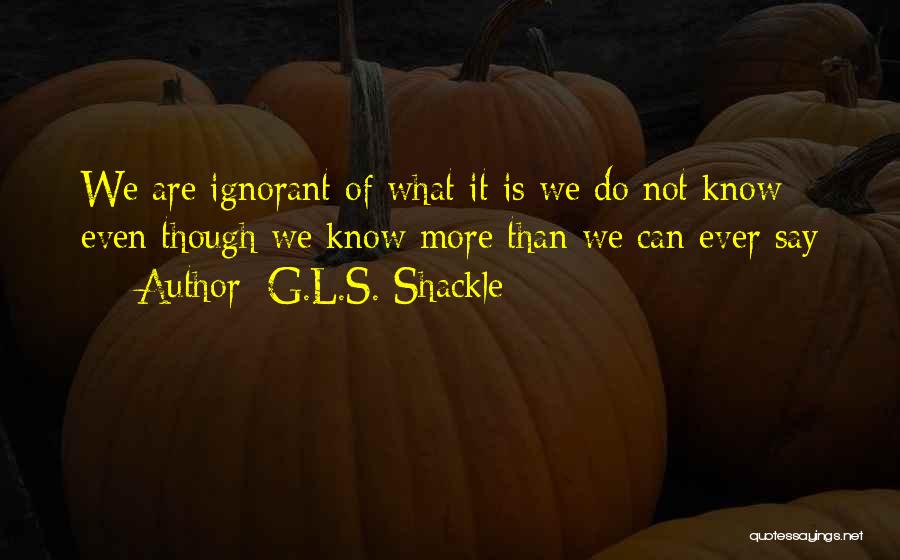 Shackle Quotes By G.L.S. Shackle