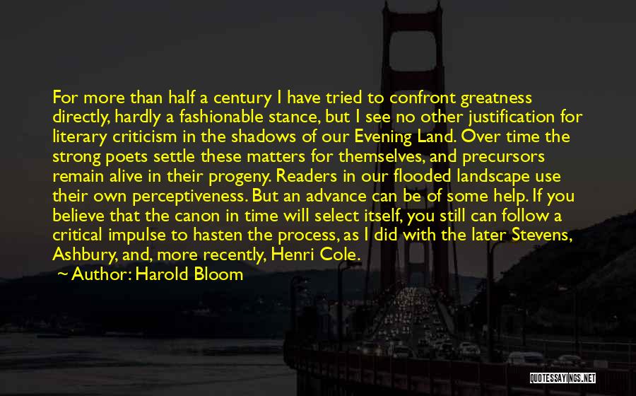 Shadows Of Time Quotes By Harold Bloom