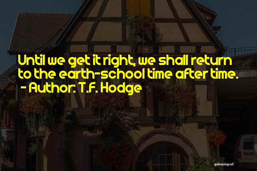 Shall Return Quotes By T.F. Hodge