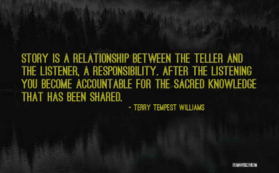 Shared Knowledge Quotes By Terry Tempest Williams Shared Knowledge Quotes By Terry Tempest Williams