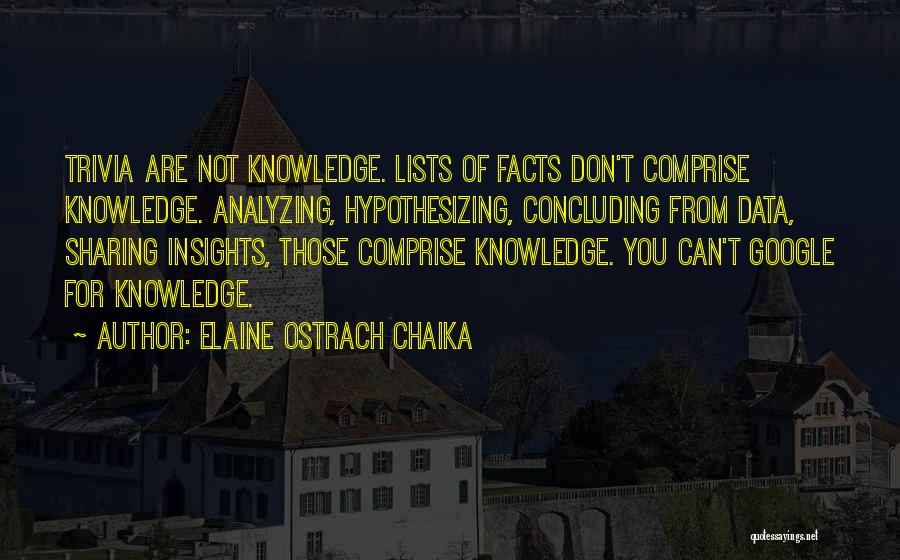 Sharing Insights Quotes By Elaine Ostrach Chaika