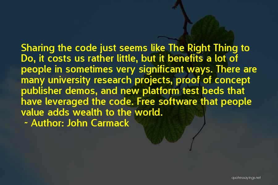 Sharing Wealth Quotes By John Carmack