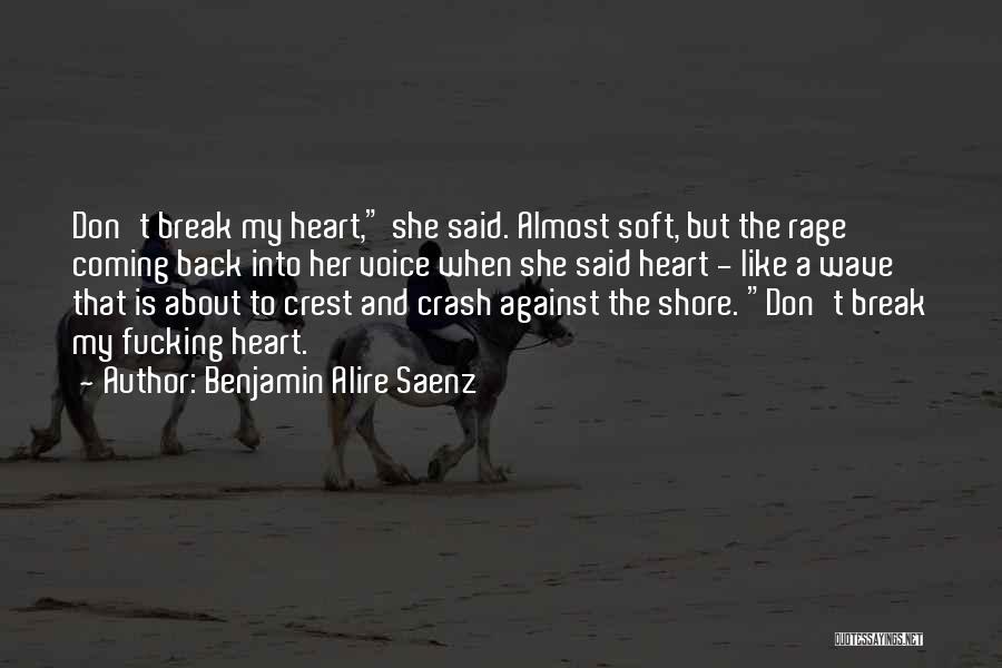 She Break My Heart Quotes By Benjamin Alire Saenz