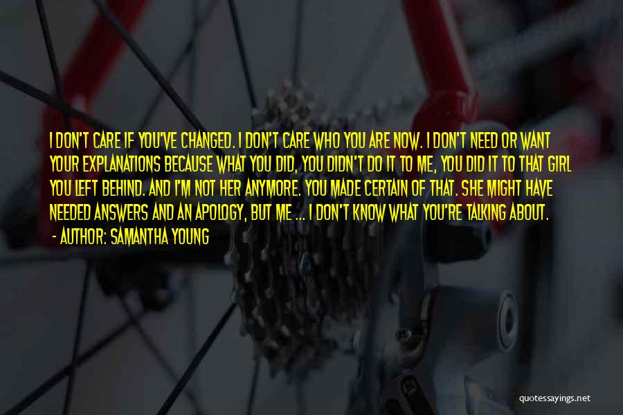 She Don't Care About Me Quotes By Samantha Young