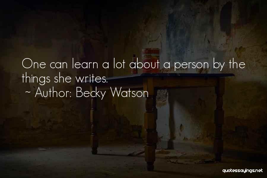 She Writes Quotes By Becky Watson