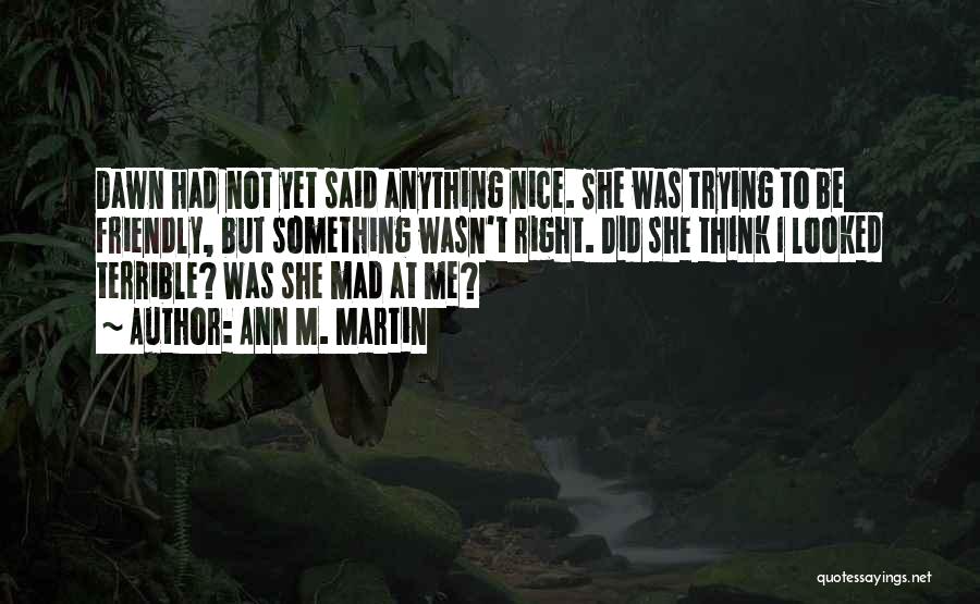 She's Mad At Me Quotes By Ann M. Martin