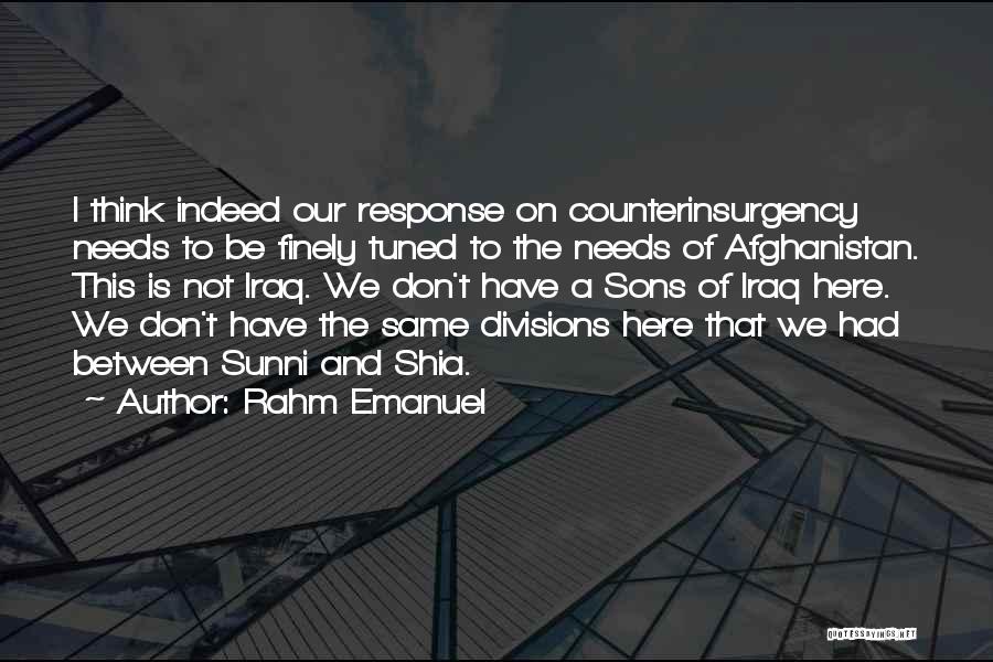 Shia Sunni Quotes By Rahm Emanuel