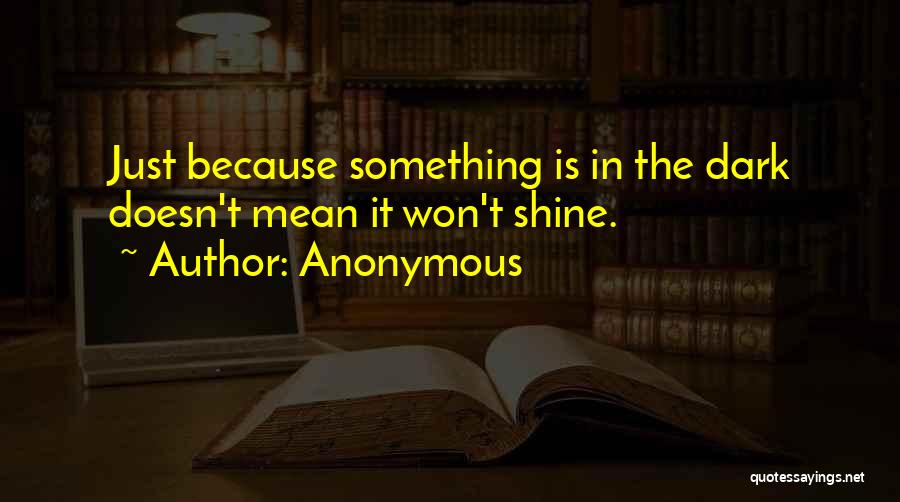 Shine In The Dark Quotes By Anonymous
