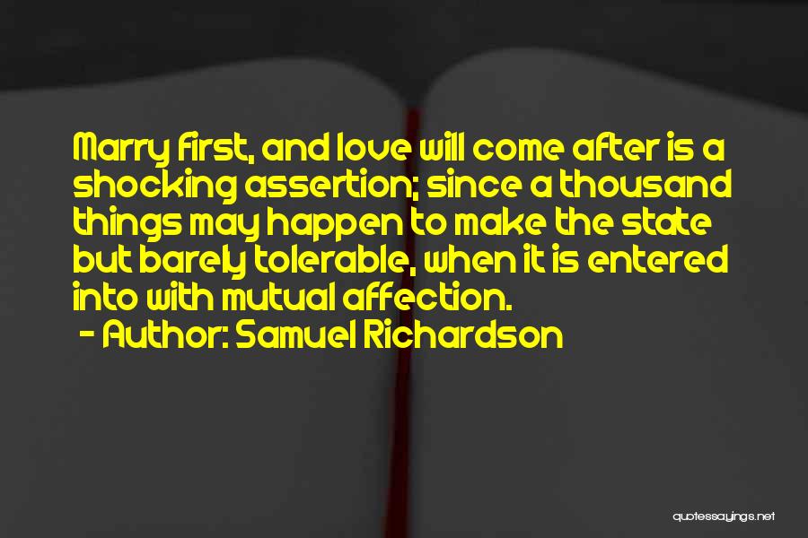 Shocking Love Quotes By Samuel Richardson