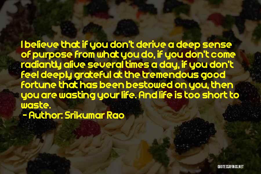 Short And Deep Quotes By Srikumar Rao