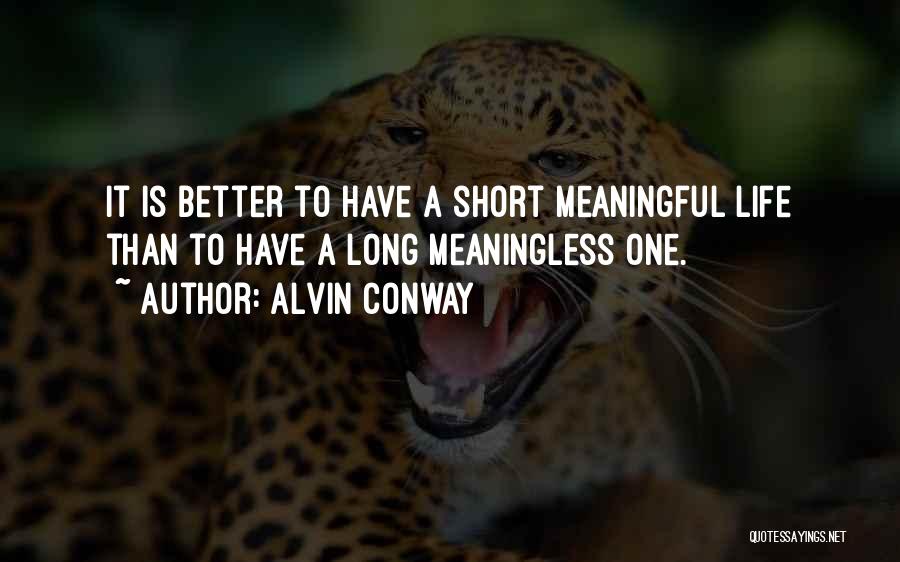 Short But Meaningful Quotes By Alvin Conway