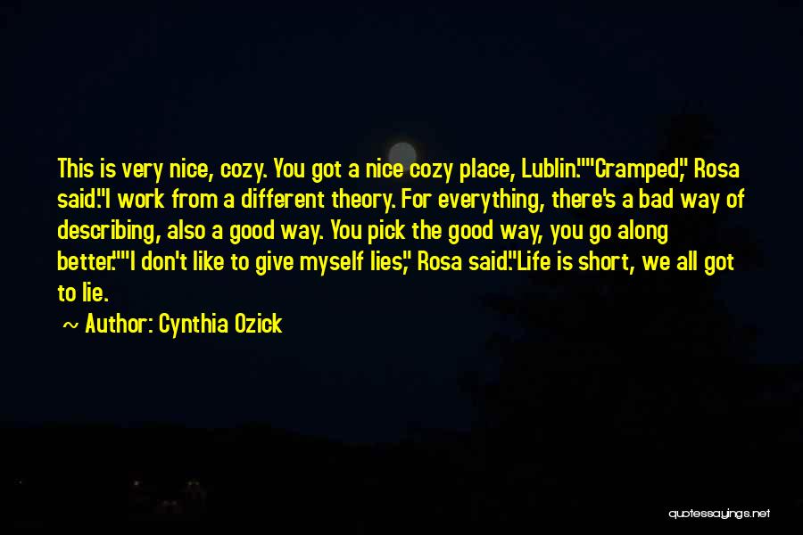 Short Cozy Quotes By Cynthia Ozick