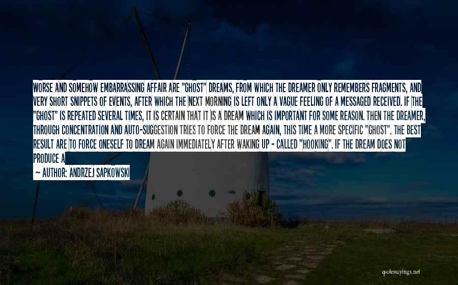 Short Dream Quotes By Andrzej Sapkowski