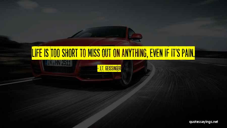 Short Life Lessons Quotes By J.T. Geissinger Short Life Lessons Quotes By J.T. Geissinger