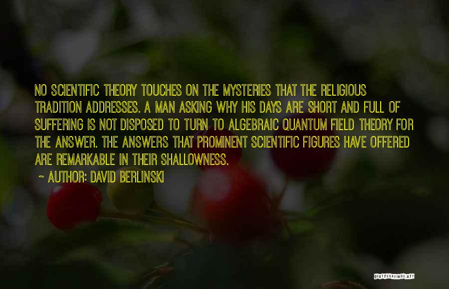 Short Mysteries Quotes By David Berlinski