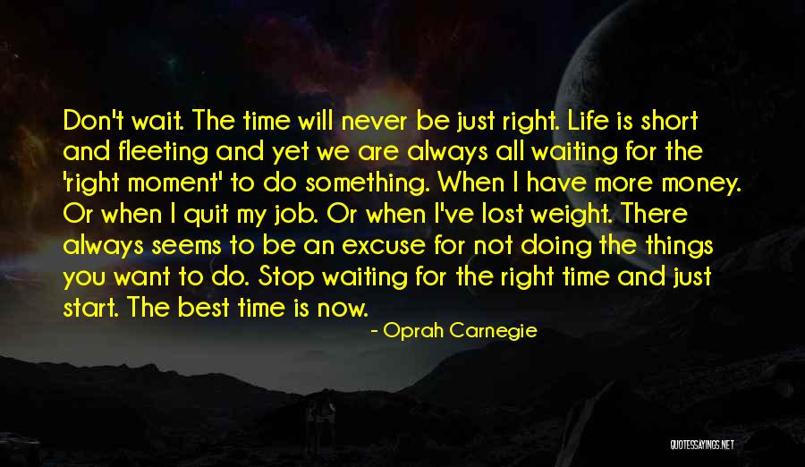 Short Never Quit Quotes By Oprah Carnegie