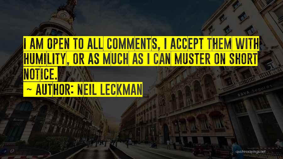 Short Notice Quotes By Neil Leckman