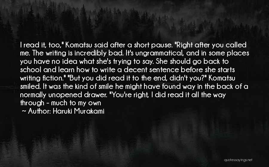 Short Smile Quotes By Haruki Murakami