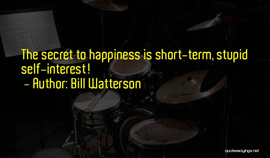 Short Term Happiness Quotes By Bill Watterson