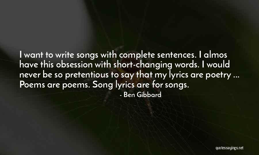 Short Words For Quotes By Ben Gibbard Short Words For Quotes By Ben Gibbard