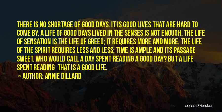 Shortage Of Time Quotes By Annie Dillard