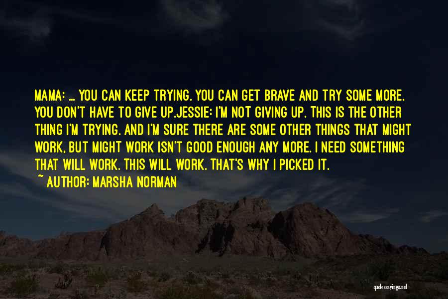 Should I Give Up Or Keep Trying Quotes By Marsha Norman