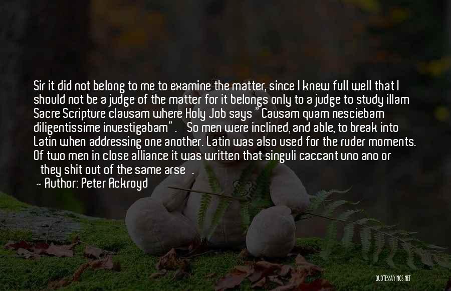 Should Not Judge Quotes By Peter Ackroyd