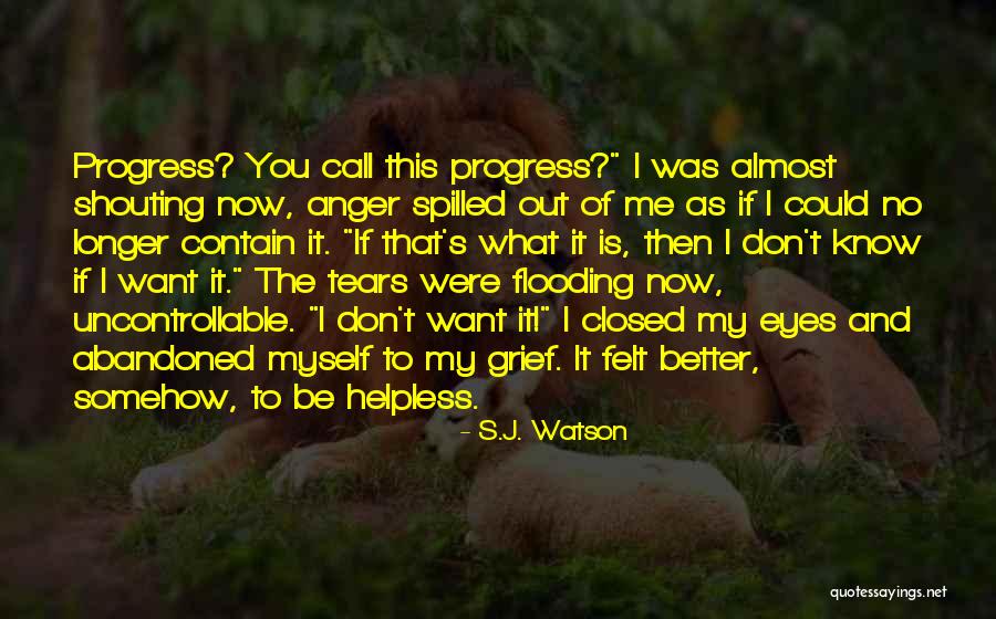 Shouting In Anger Quotes By S.J. Watson Shouting In Anger Quotes By S.J. Watson