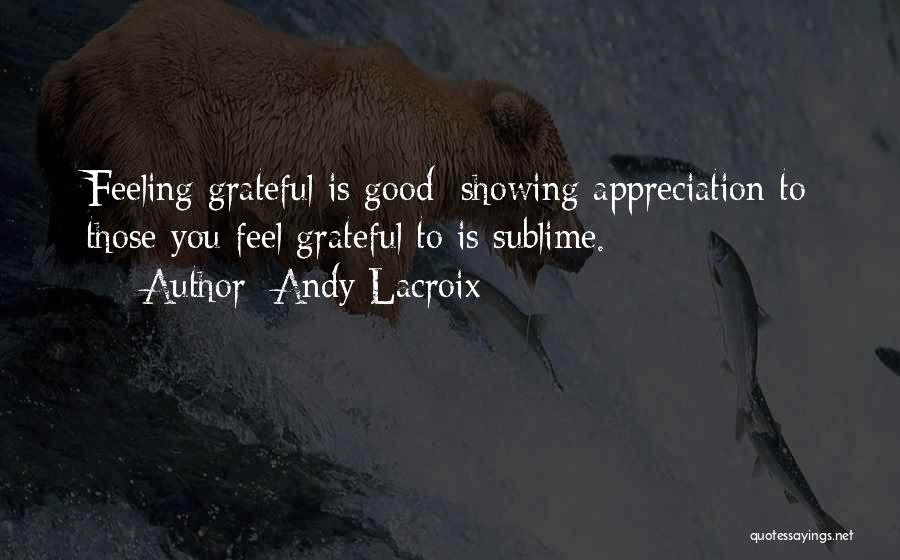 Showing Appreciation Quotes By Andy Lacroix