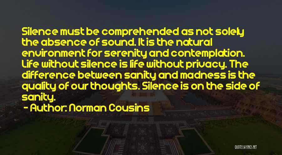 Silence And Contemplation Quotes By Norman Cousins