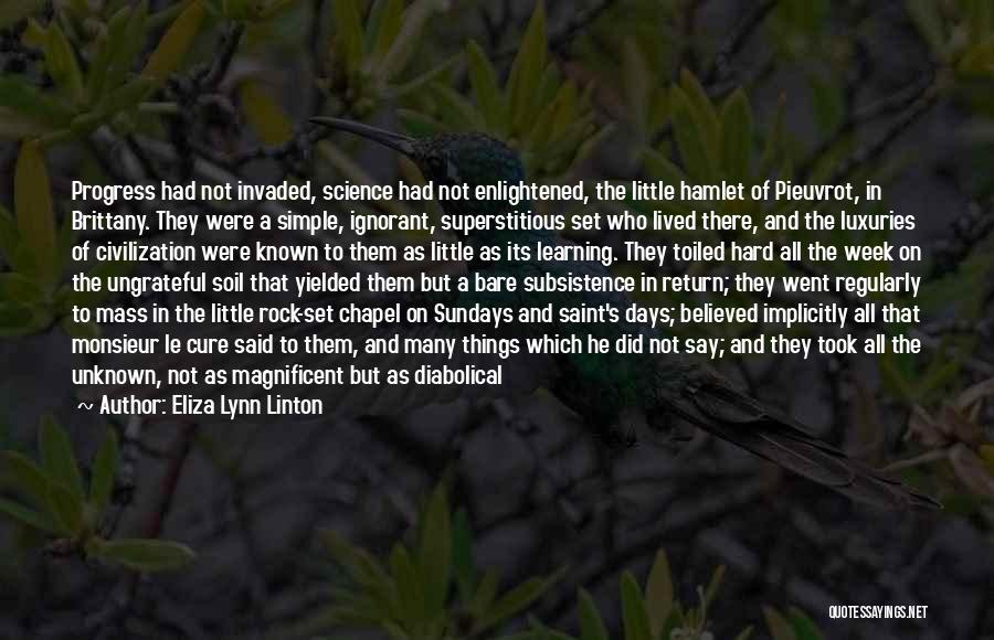 Simple Days Quotes By Eliza Lynn Linton