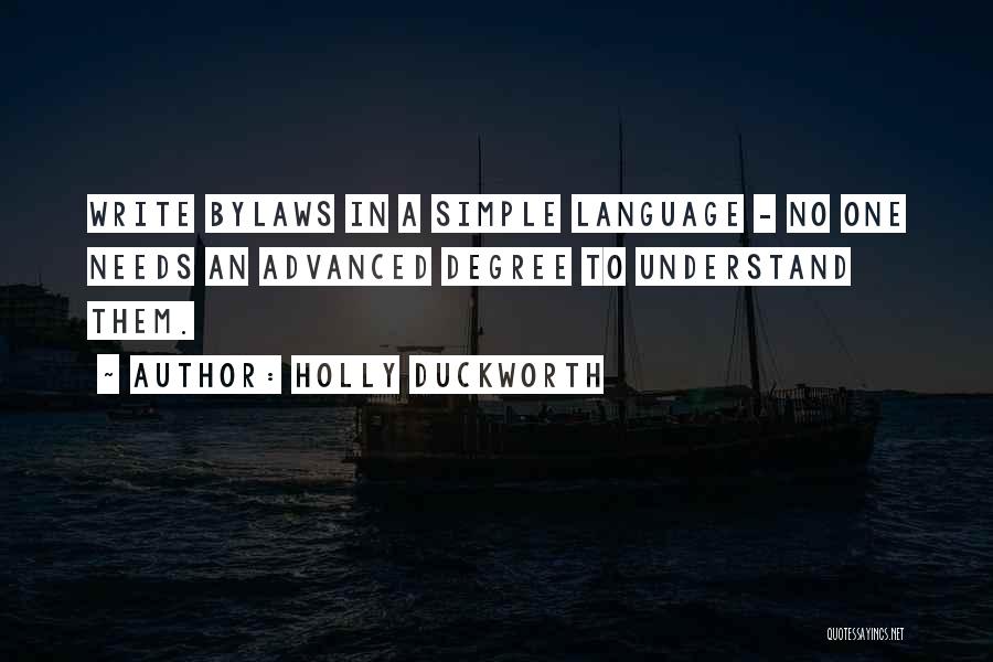 Simple Language Quotes By Holly Duckworth