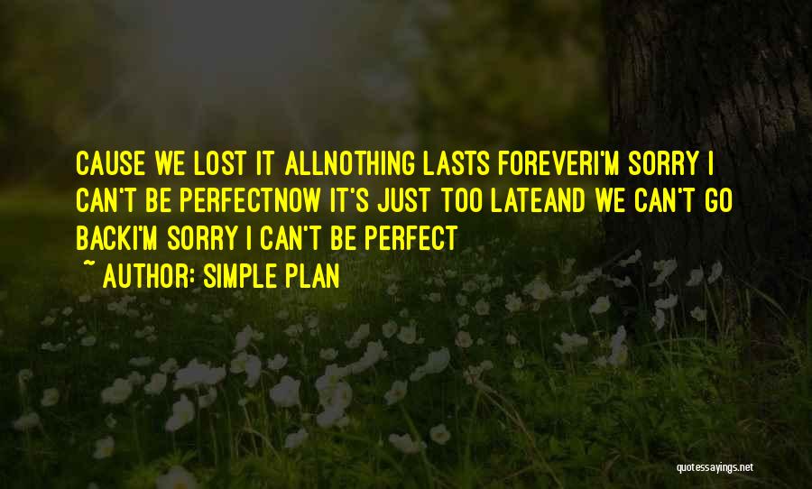 Simple Plan Inspirational Quotes By Simple Plan