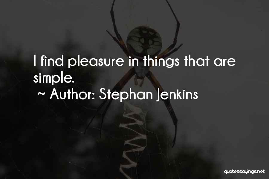 Simple Pleasure Quotes By Stephan Jenkins