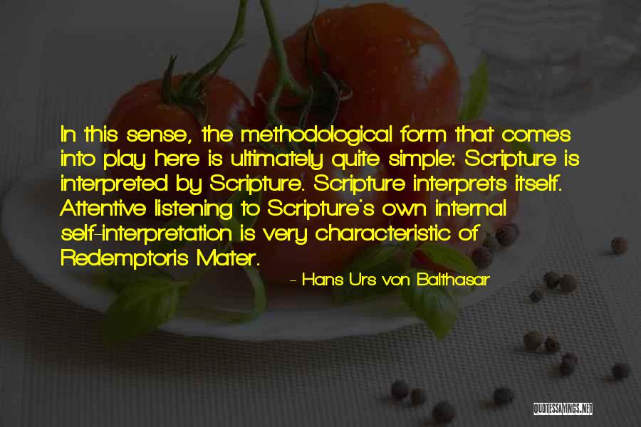 Simple Self Quotes By Hans Urs Von Balthasar
