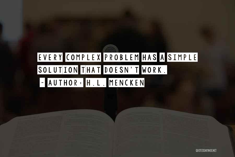 Simple Solution Quotes By H.L. Mencken
