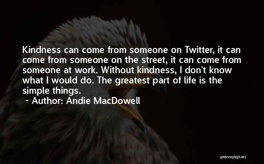Simple Things Of Life Quotes By Andie MacDowell