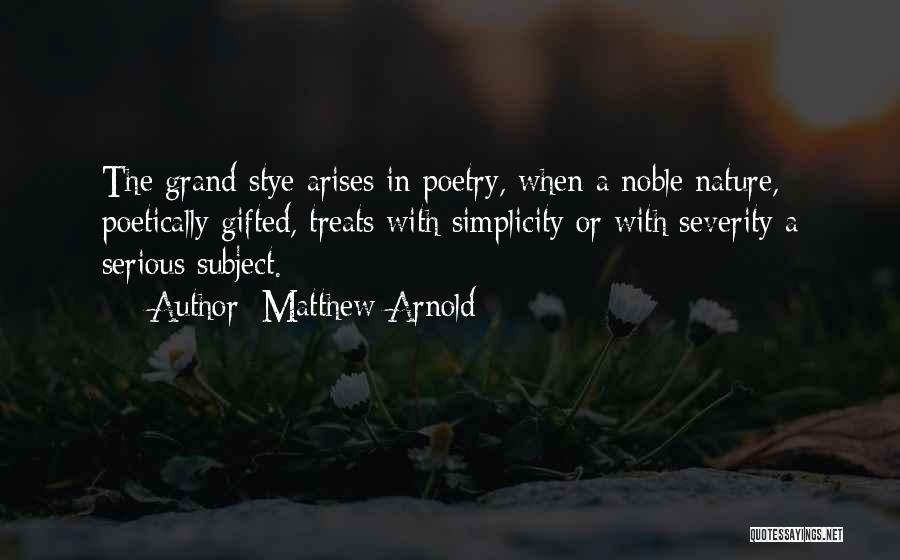 Simplicity In Nature Quotes By Matthew Arnold