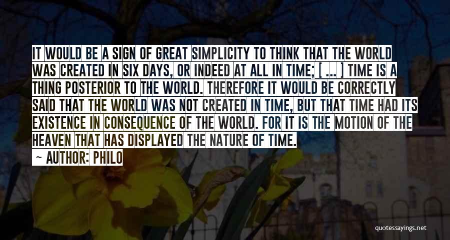 Simplicity In Nature Quotes By Philo