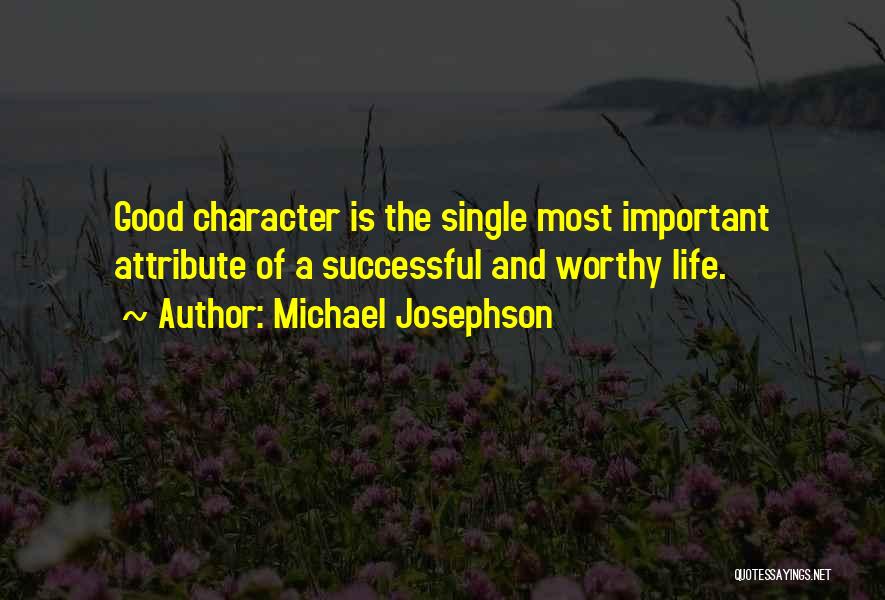 Single Life Good Quotes By Michael Josephson