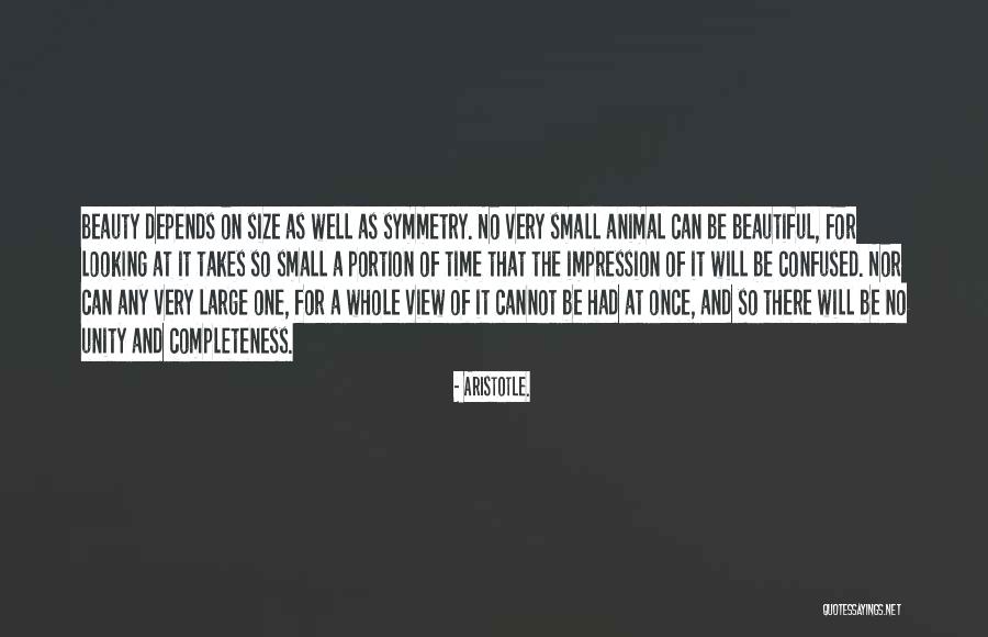 Size And Beauty Quotes By Aristotle.