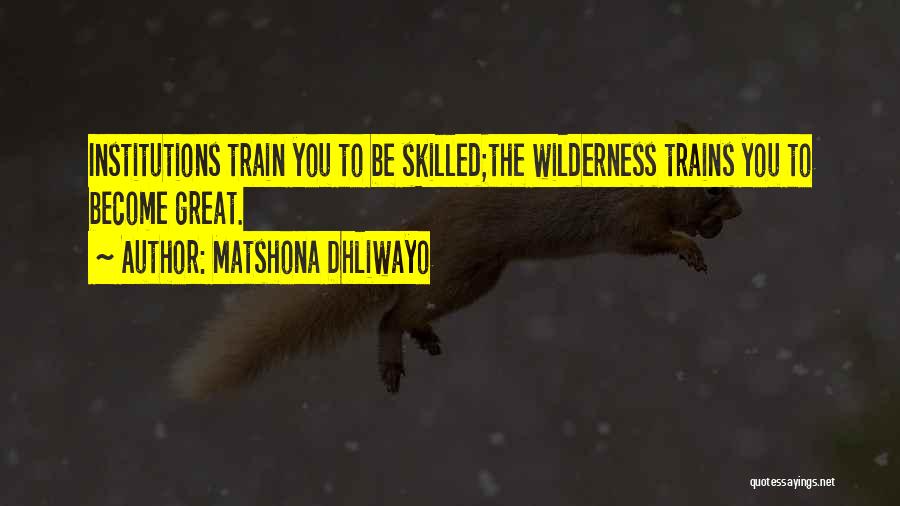 Skilled Quotes By Matshona Dhliwayo