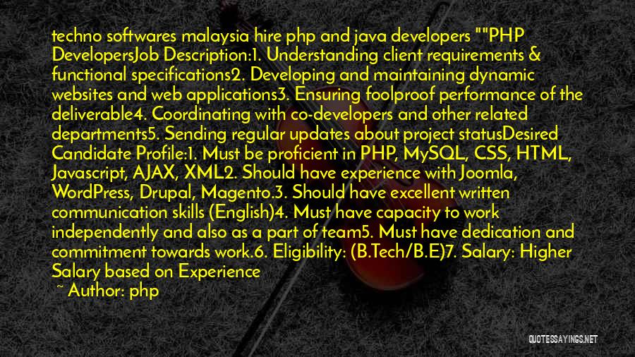 Skills And Expertise Quotes By Php