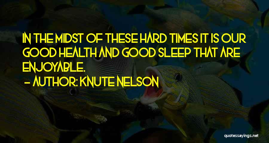Sleep And Health Quotes By Knute Nelson