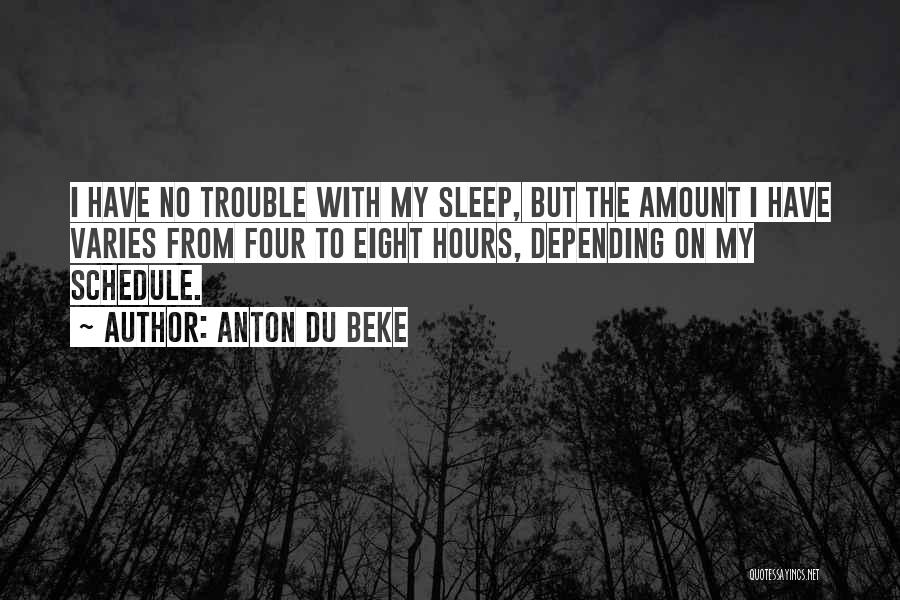 Sleep Trouble Quotes By Anton Du Beke