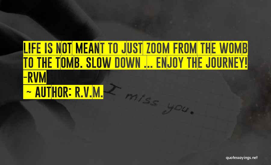 Slow Down And Enjoy The Journey Quotes By R.v.m.