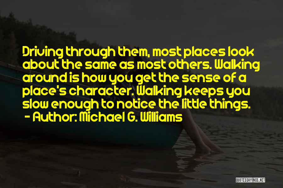 Slow Down And Look Around Quotes By Michael G. Williams