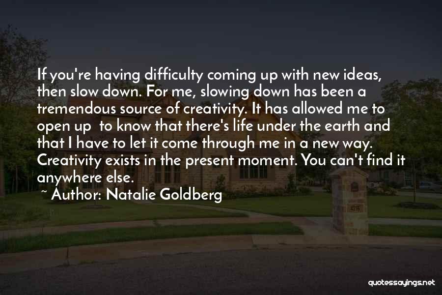 Slowing Down Life Quotes By Natalie Goldberg