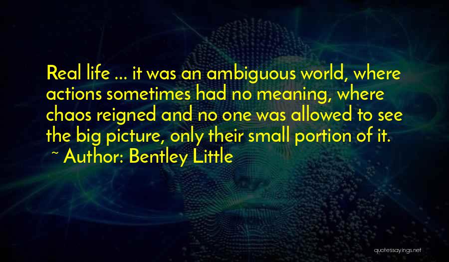 Small Actions Quotes By Bentley Little